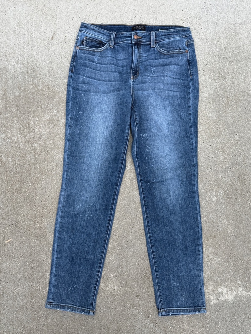 Judy Blue Faded Blue Skinny Jeans with Subtle Whiskering